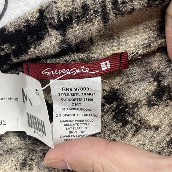 Grievergate Brown Black Mineral Wash Thermal Textured Shrug. Size Medium. - Picture 7 of 7